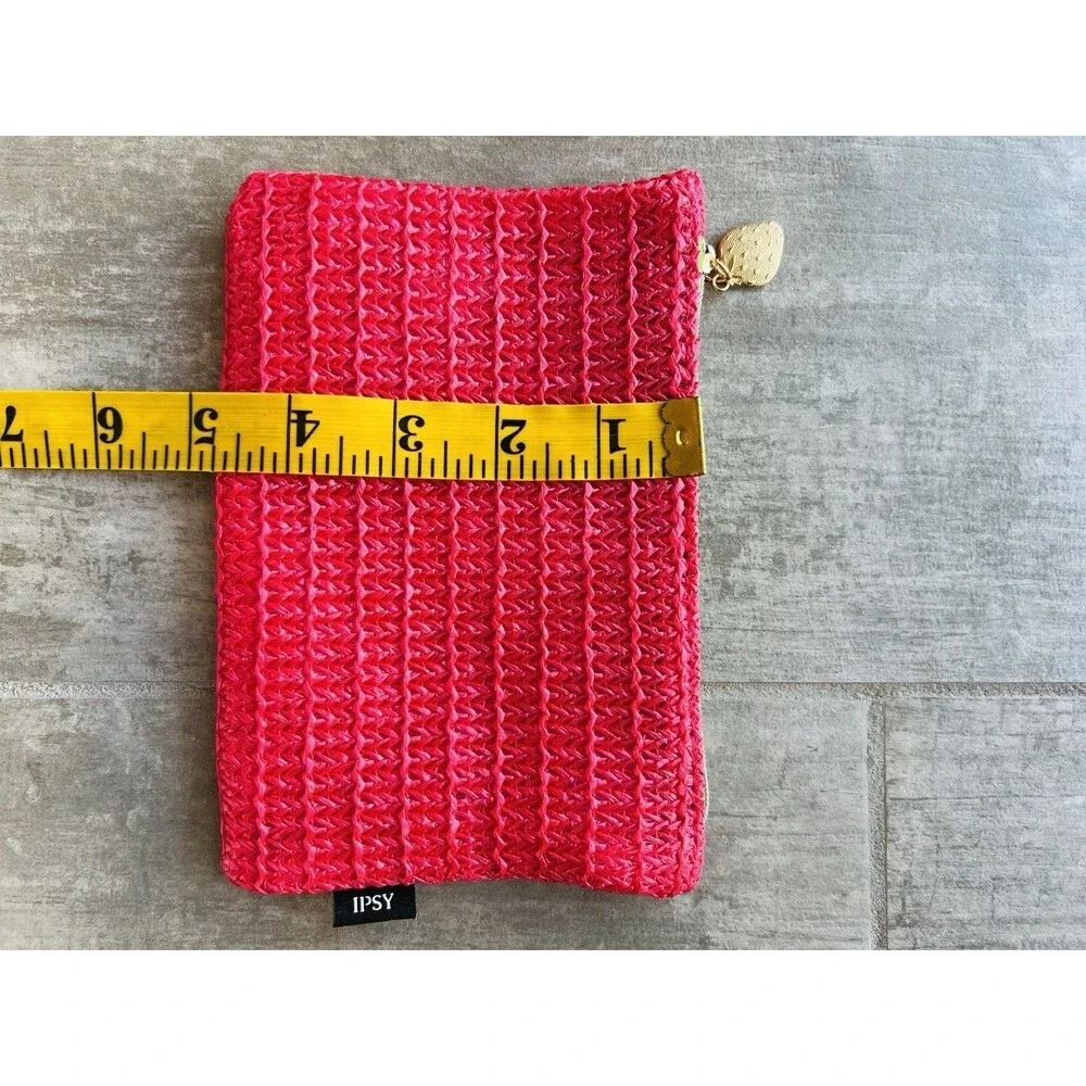 Straw Zip Makeup Bag Travel Pouch Wallet Pencil Case Clutch Organizer Strawberry